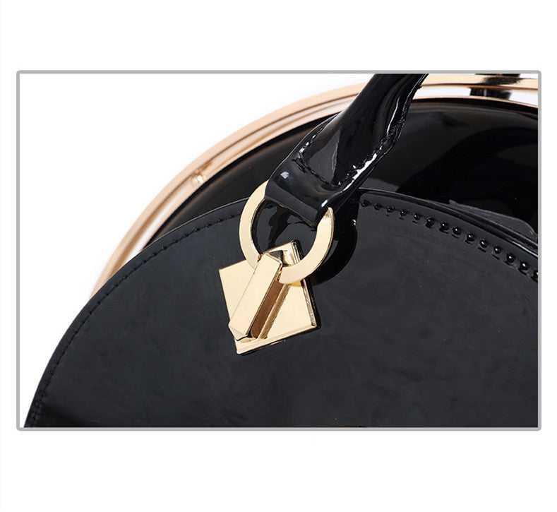 Polished Leather Handbag – Sophisticated Shine for Modern Women