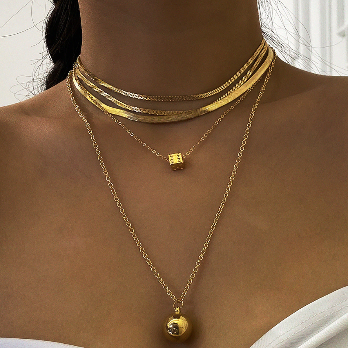 Women’s Personalized Ball Pendant Set – Elegant Everyday Jewelry