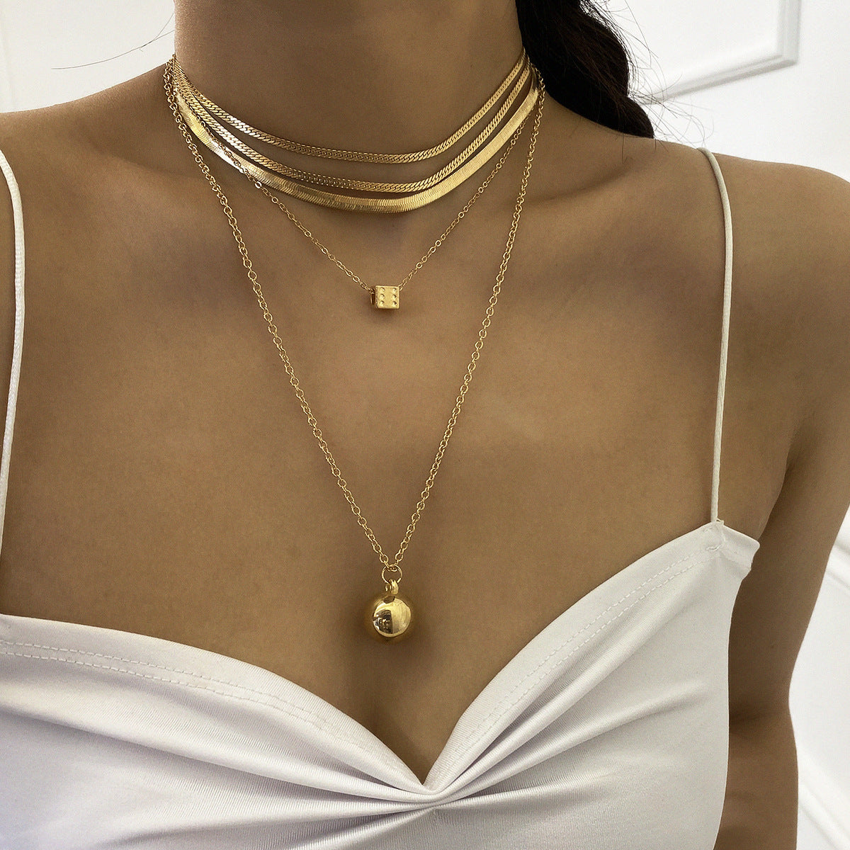 Women’s Personalized Ball Pendant Set – Elegant Everyday Jewelry