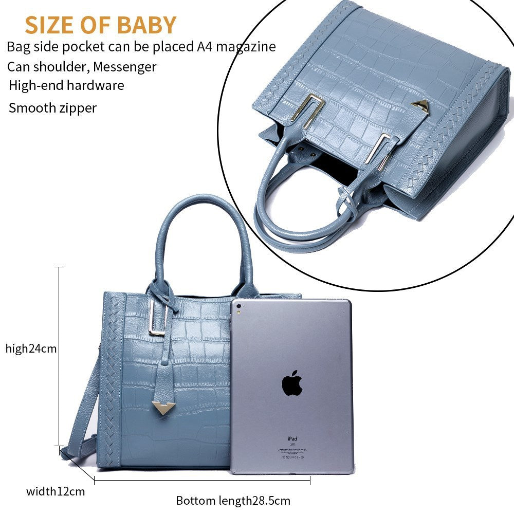 Fashion Leather Shoulder Bag – Patterned Design with Modern Touch