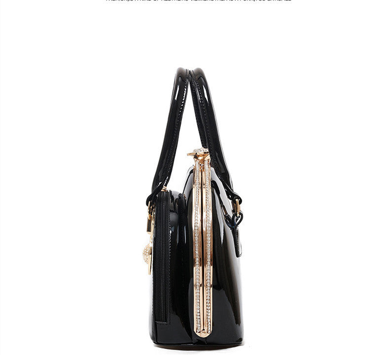 Polished Leather Handbag – Sophisticated Shine for Modern Women