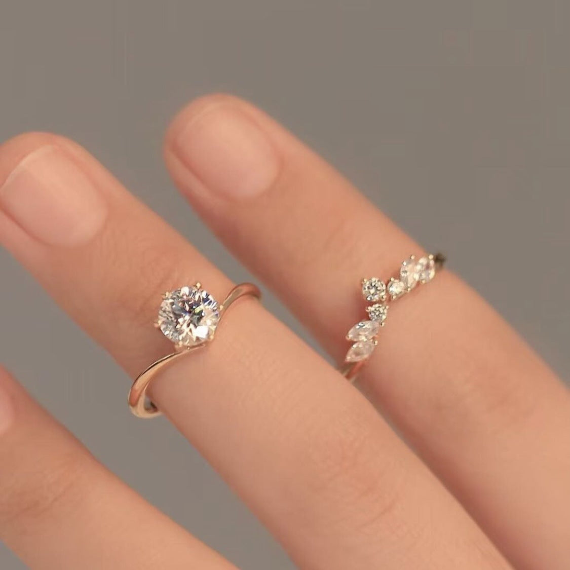 Classic Rose Gold Matching Rings for Couples