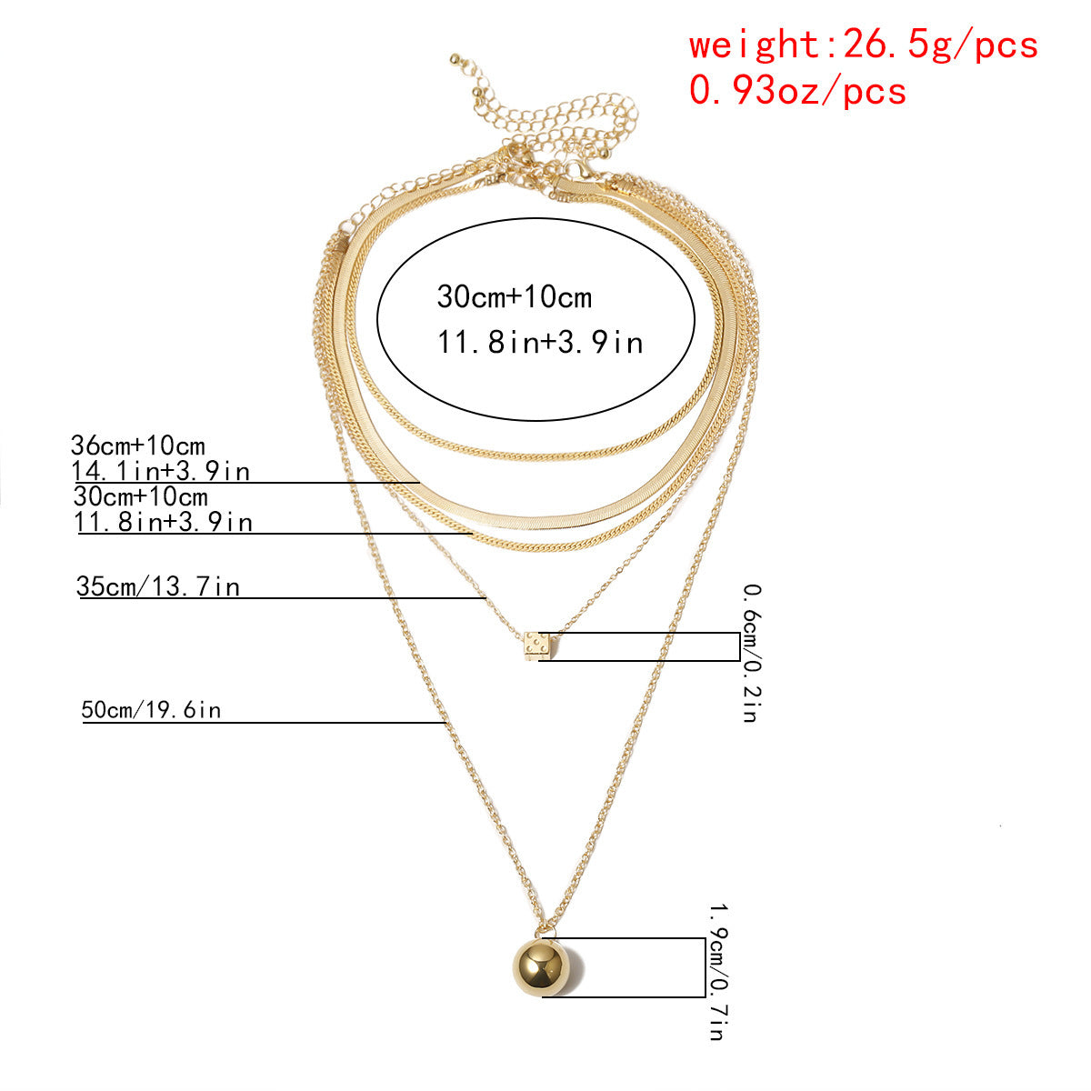 Women’s Personalized Ball Pendant Set – Elegant Everyday Jewelry