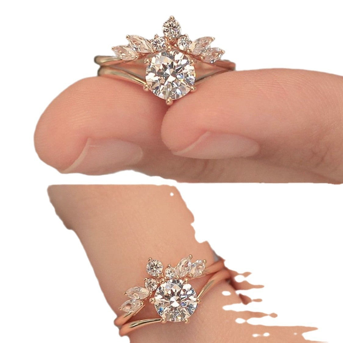 Classic Rose Gold Matching Rings for Couples