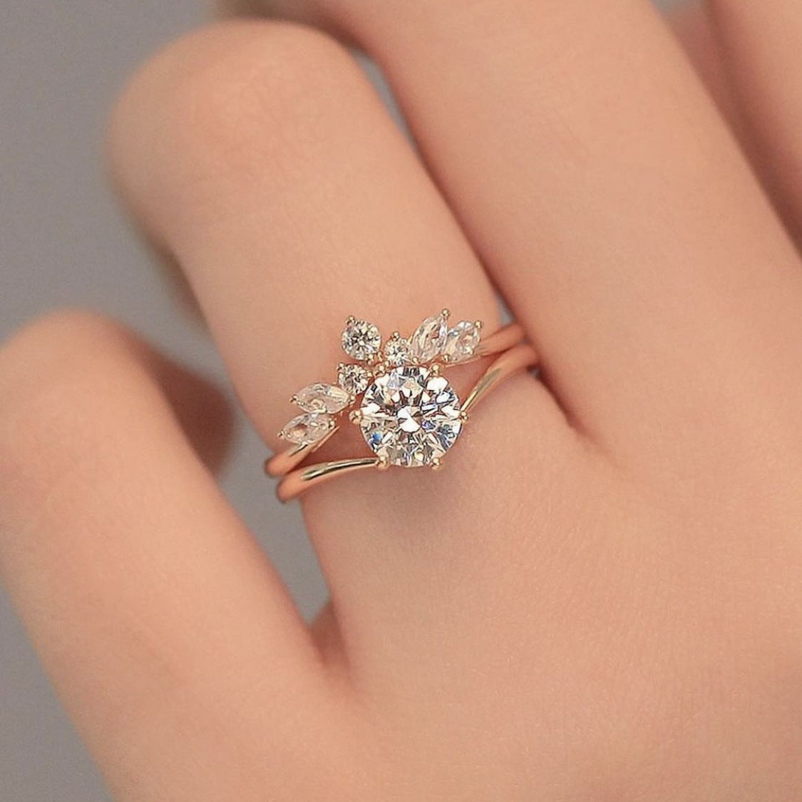 Classic Rose Gold Matching Rings for Couples