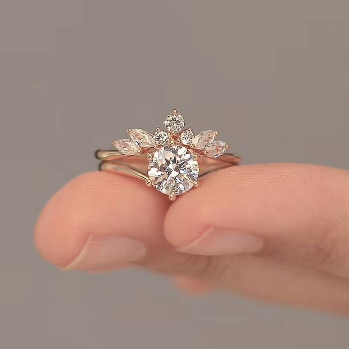 Classic Rose Gold Matching Rings for Couples