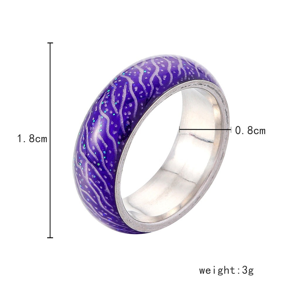 Glow-in-the-Dark Stainless Steel Statement Ring