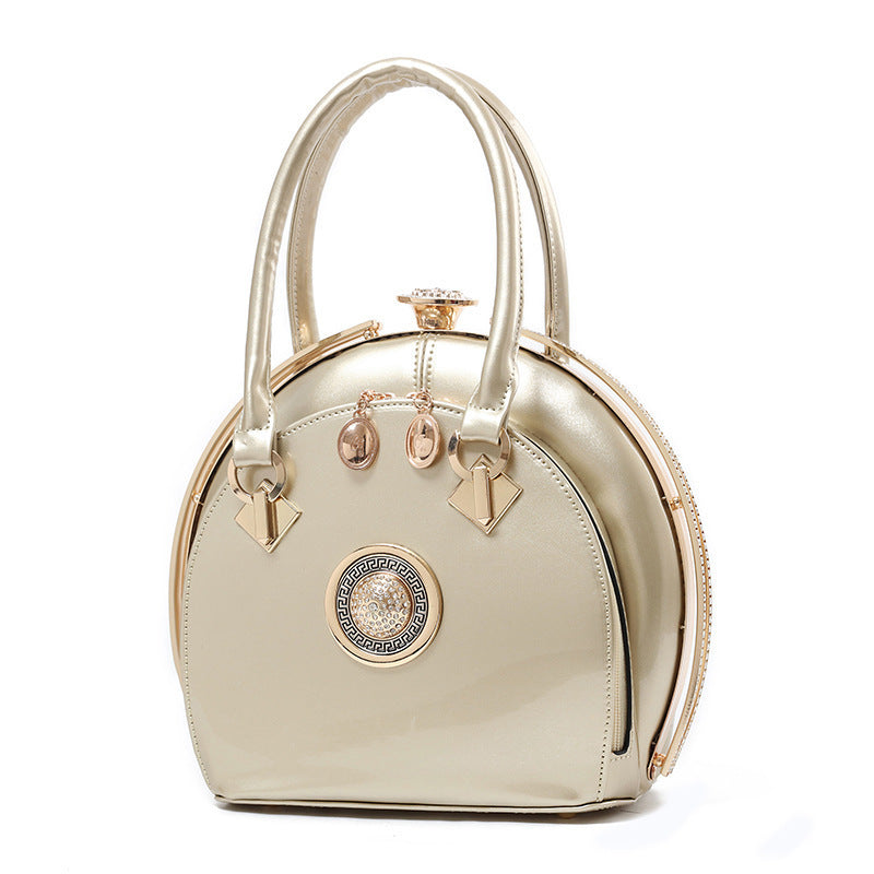 Polished Leather Handbag – Sophisticated Shine for Modern Women