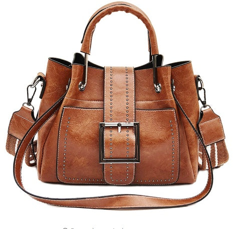 Two-Handle Leather Bucket Bag – Elevate Your Daily Carry