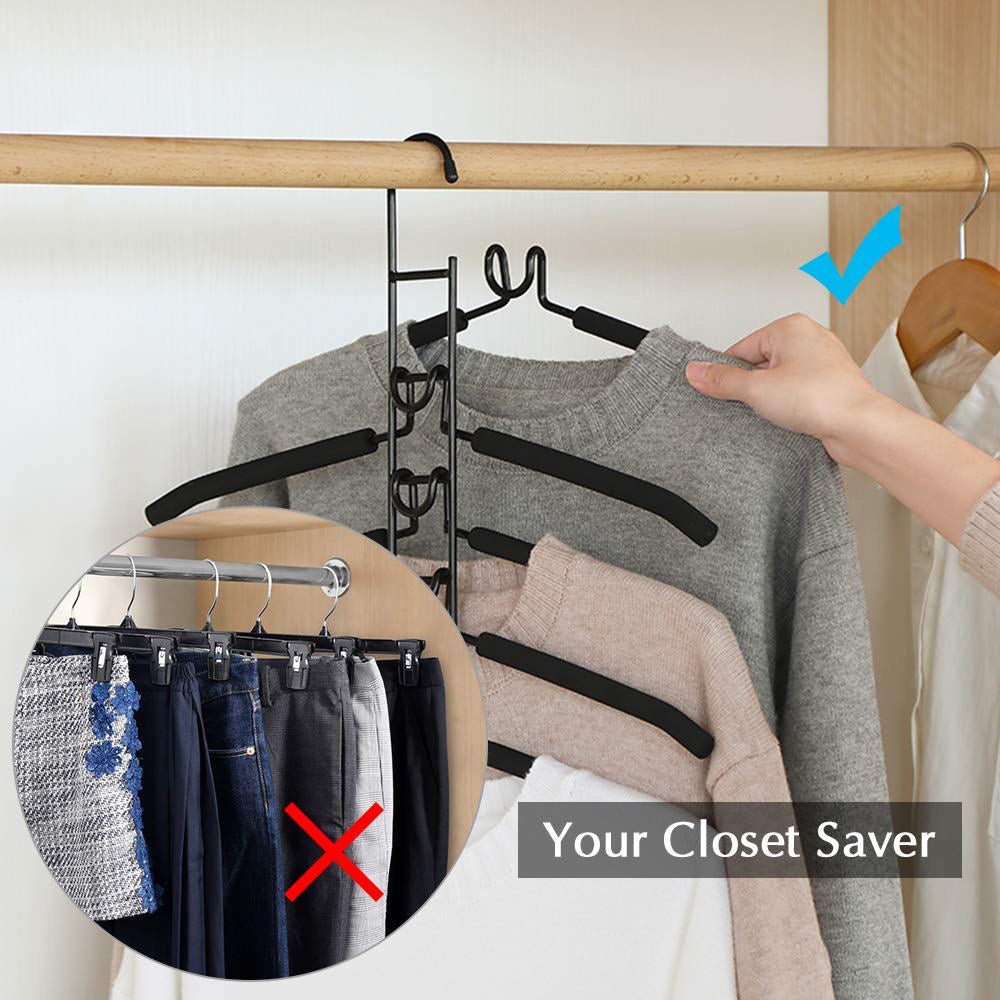 Multi-Layer Clothes Hanger Organizer for Wardrobe & Kitchen