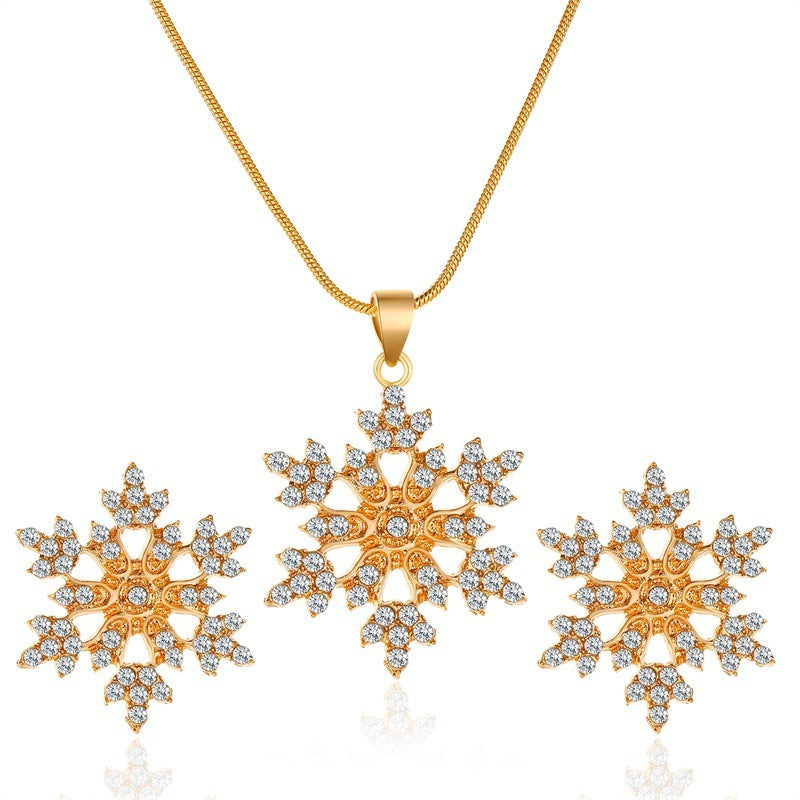 Snowflake Pendant Necklace Set – Matching Earrings Included
