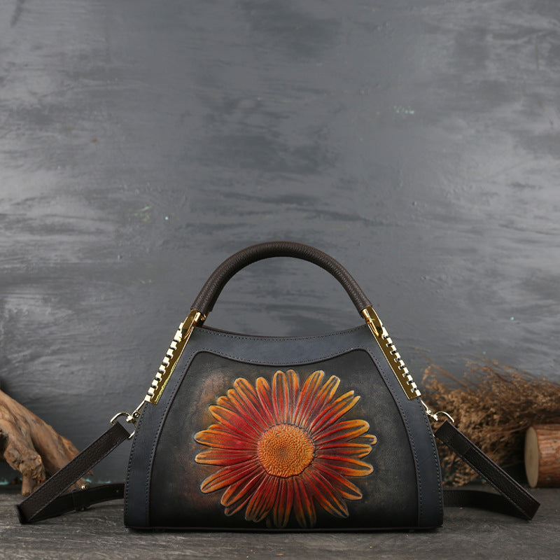 Sunflower Embossed Crossbody Purse – Stylish & Functional
