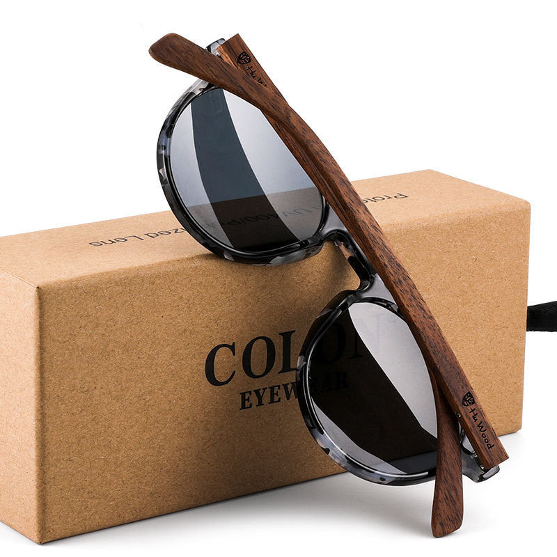Sustainable Bamboo Round Polarized Sunglasses – Modern Classic