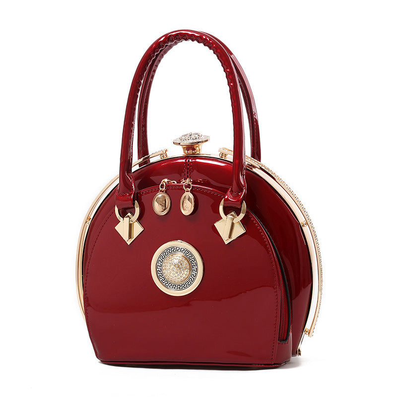 Polished Leather Handbag – Sophisticated Shine for Modern Women