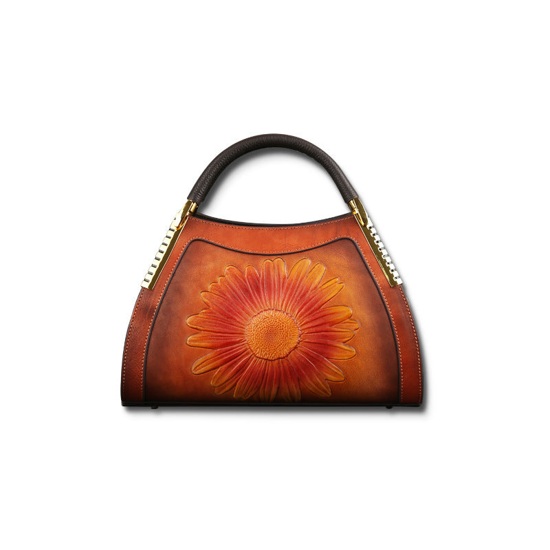 Sunflower Embossed Crossbody Purse – Stylish & Functional