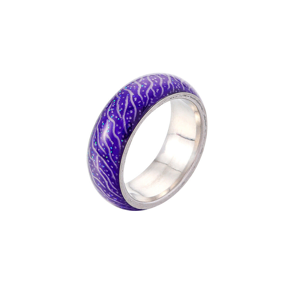 Glow-in-the-Dark Stainless Steel Statement Ring