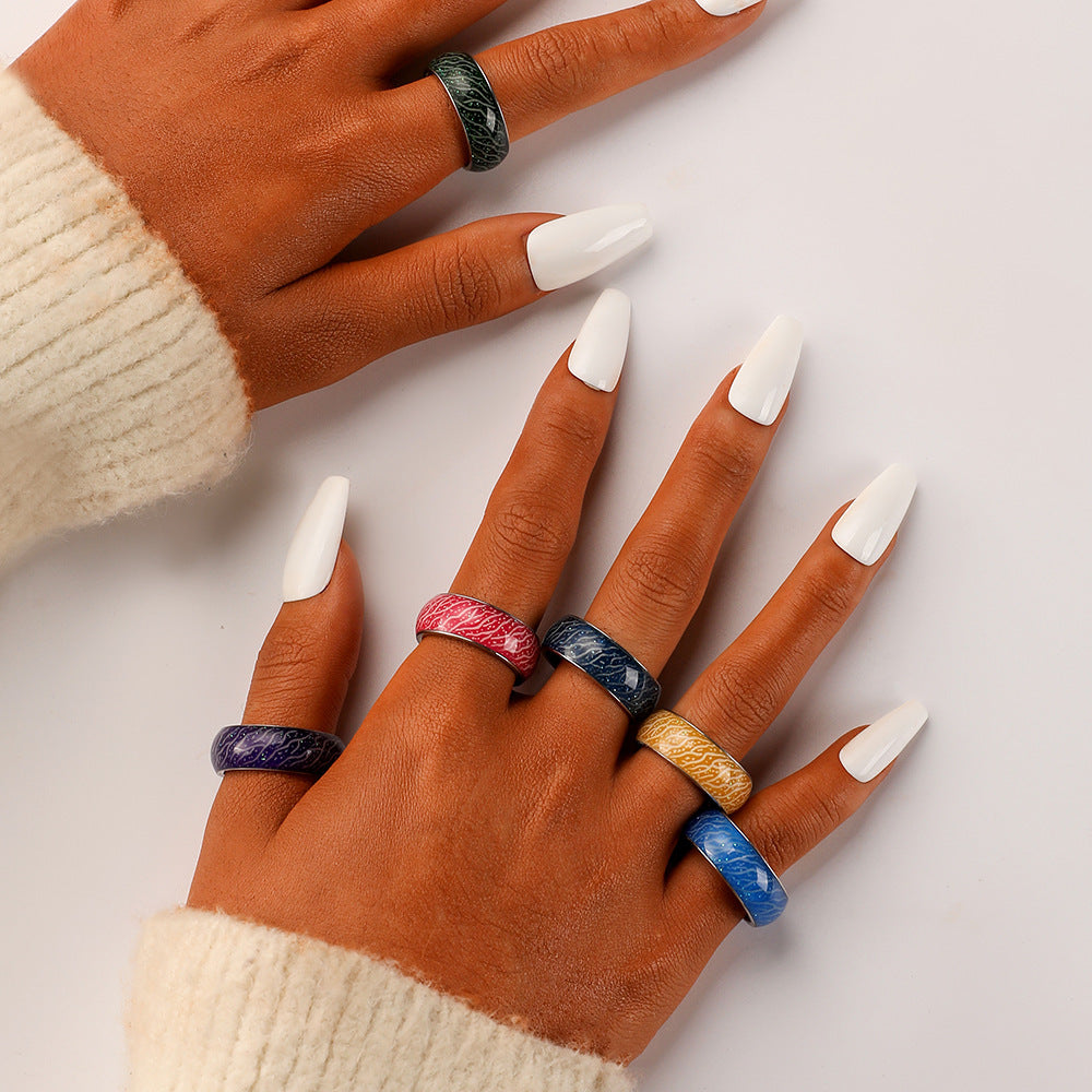 Glow-in-the-Dark Stainless Steel Statement Ring