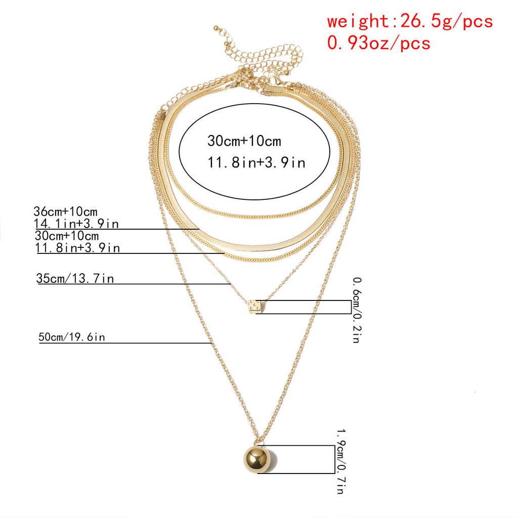 Women’s Personalized Ball Pendant Set – Elegant Everyday Jewelry