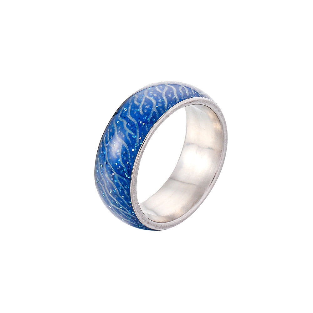 Glow-in-the-Dark Stainless Steel Statement Ring