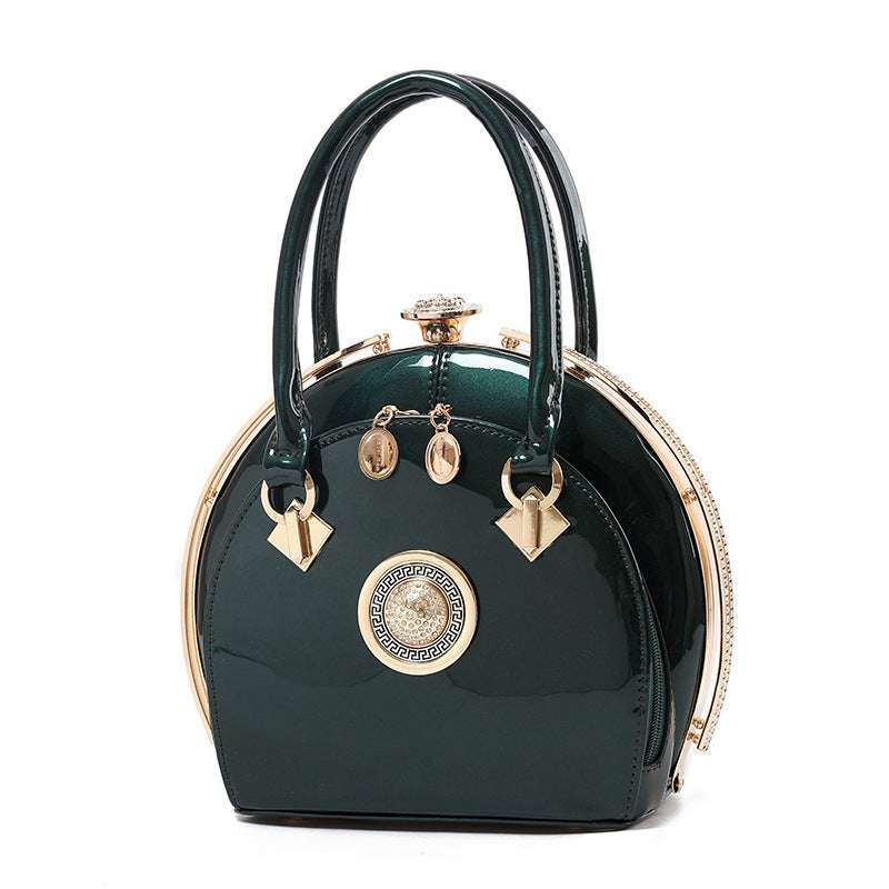 Polished Leather Handbag – Sophisticated Shine for Modern Women