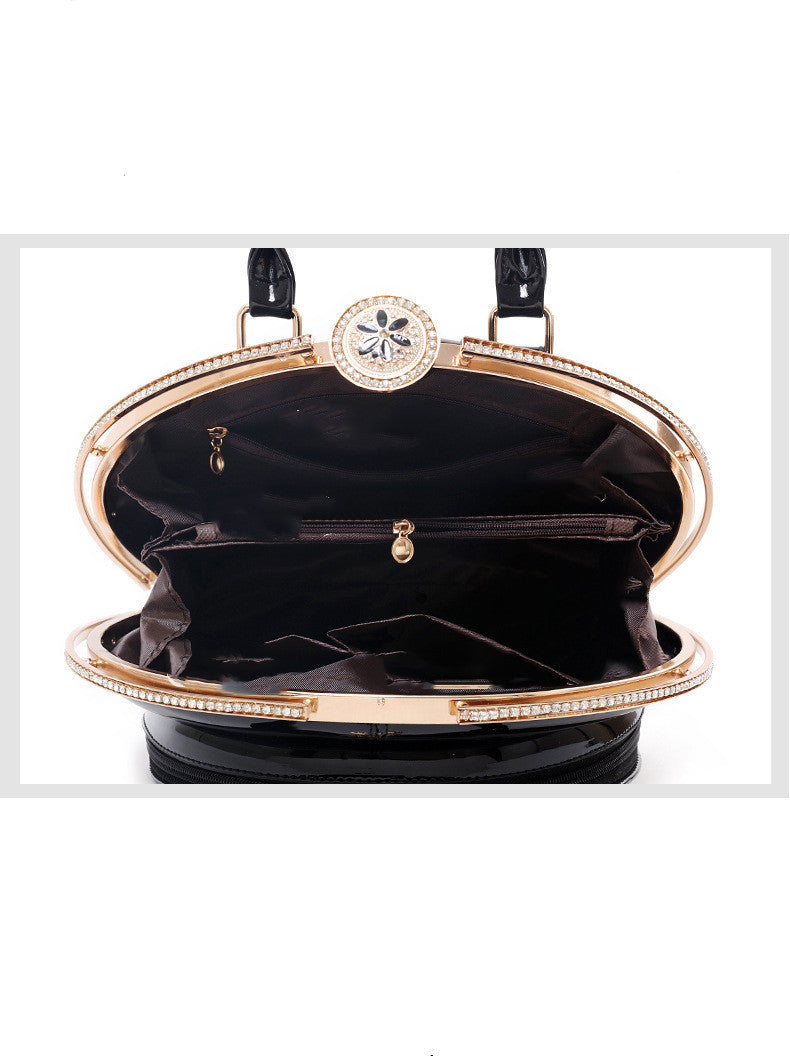 Polished Leather Handbag – Sophisticated Shine for Modern Women