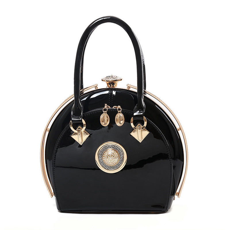 Polished Leather Handbag – Sophisticated Shine for Modern Women