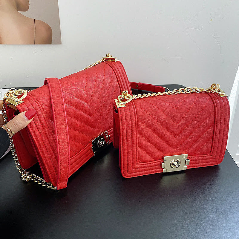 Diamond Chain Shoulder Messenger Bag – Trendy Underarm Purse for Her