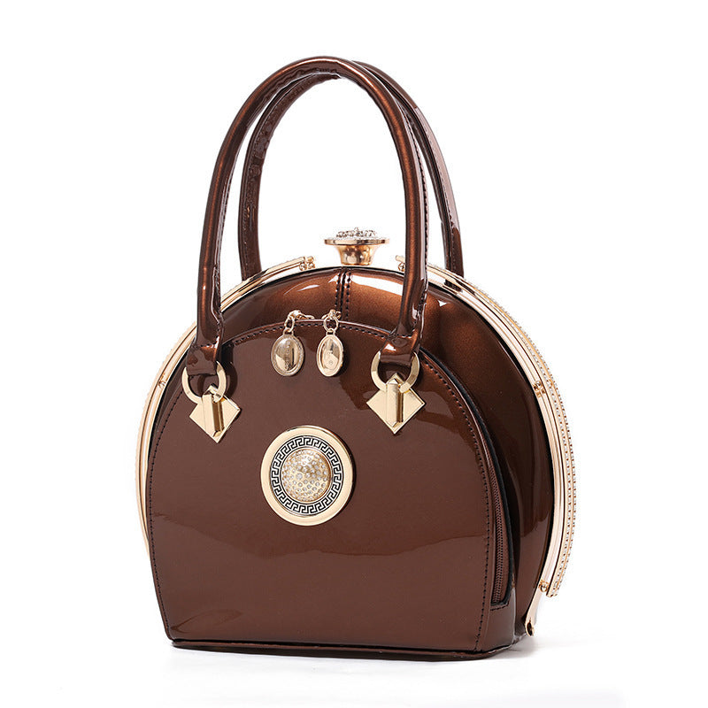 Polished Leather Handbag – Sophisticated Shine for Modern Women