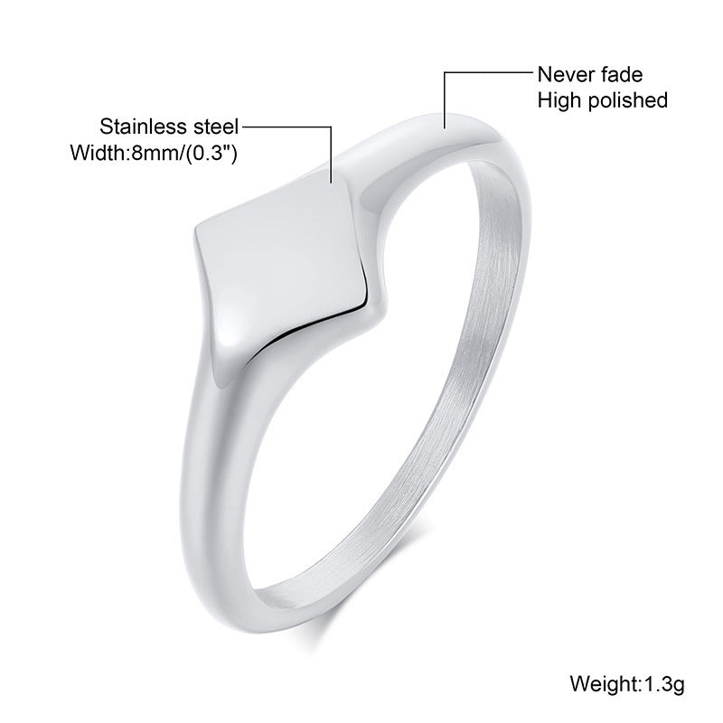 Modern Neutral Ring – Geometric Design in Stainless Steel