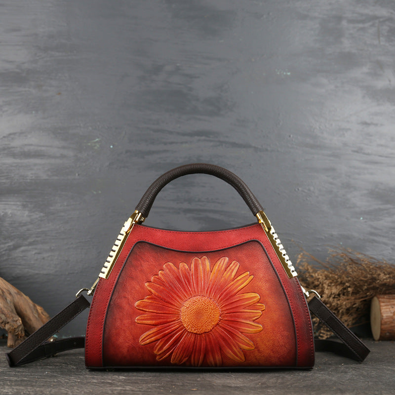 Sunflower Embossed Crossbody Purse – Stylish & Functional