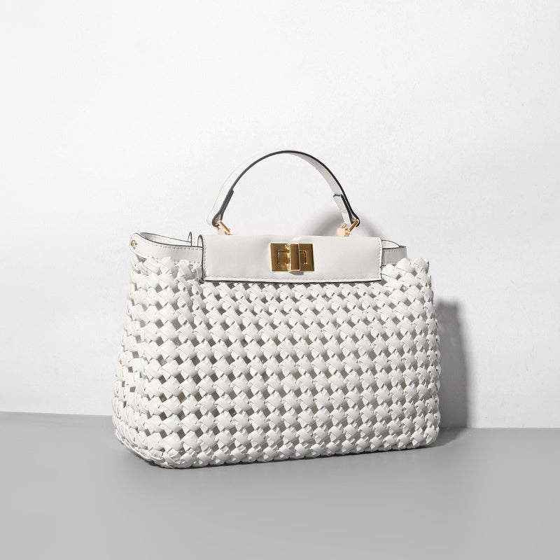 Platinum Shine Leather Handbag – Light, Classy & Confident