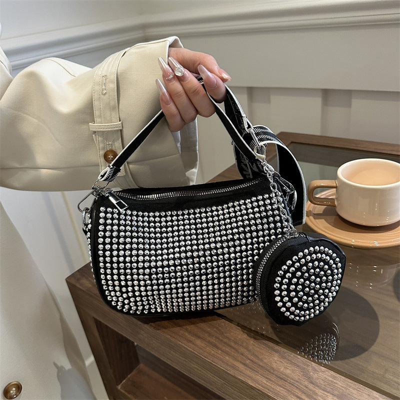 Sparkling Rhinestone Underarm Bag for Women – Elegant & Mini Purse Set