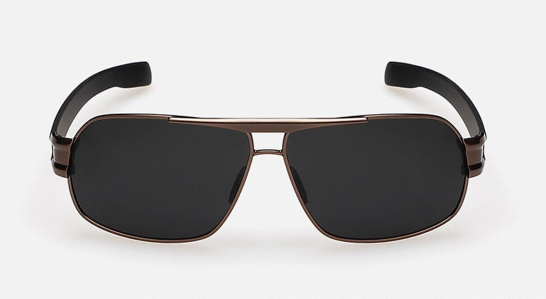 Modern Men’s Polarized Sunglasses – Square Metal Design