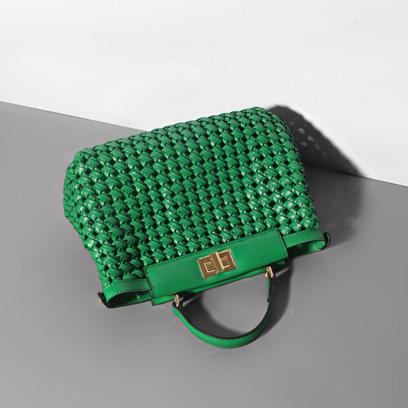 Platinum Shine Leather Handbag – Light, Classy & Confident